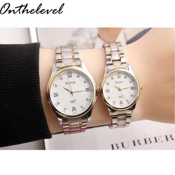 

presents for men watches simple elegant 12 roman numerals black waterproof couple watch gifts for men clock pareja pair watches, Slivery;brown