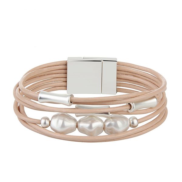 

популярная новая мода европейский и американские ювелирные изделия из бисера браслета многоуровневых небольшой талии жемчужного браслета лед, Golden;silver