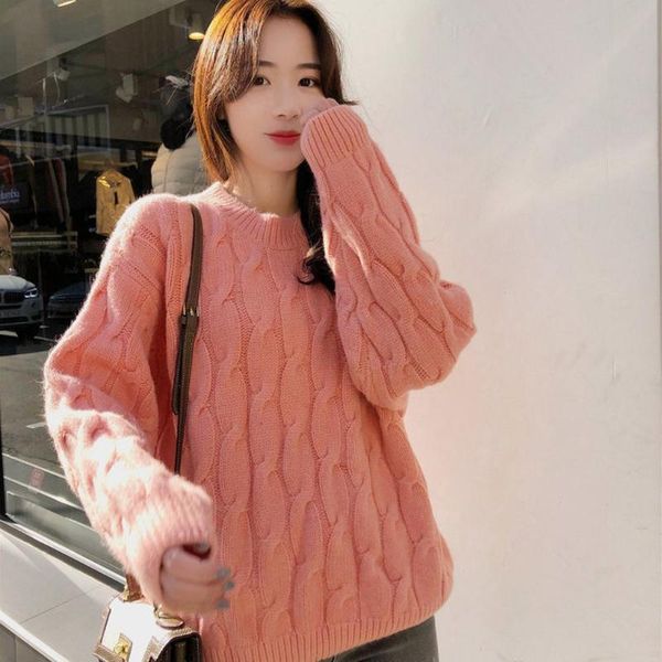 

summer sweater women casual loose knitting o-neck long sleeve warm lazy wind knit sweater pullover pull femme #lr4, White;black
