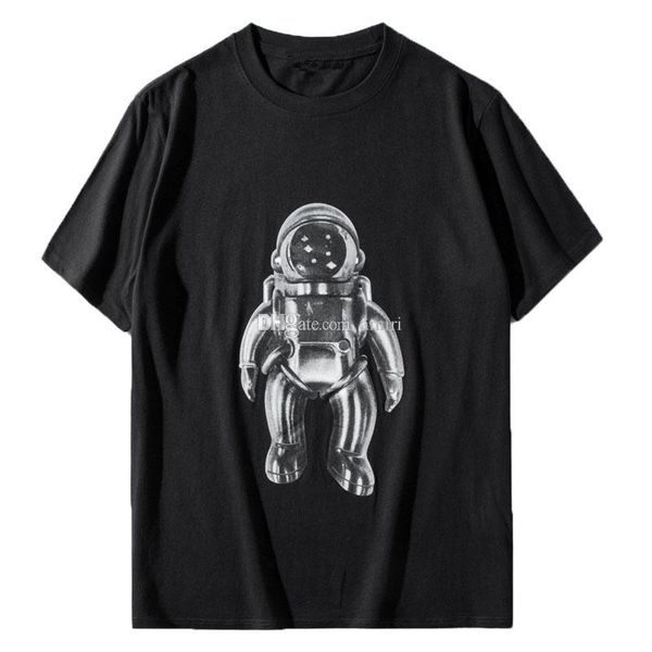 

luxury mens designer short sleeve fashion womens short sleeves black white men women couples designer astronaut print tees, White;black