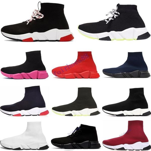 

new 2020 fashion designer sock shoes speed trainer casual sock boot triple black white red flat runner women mens sneakers 36-45