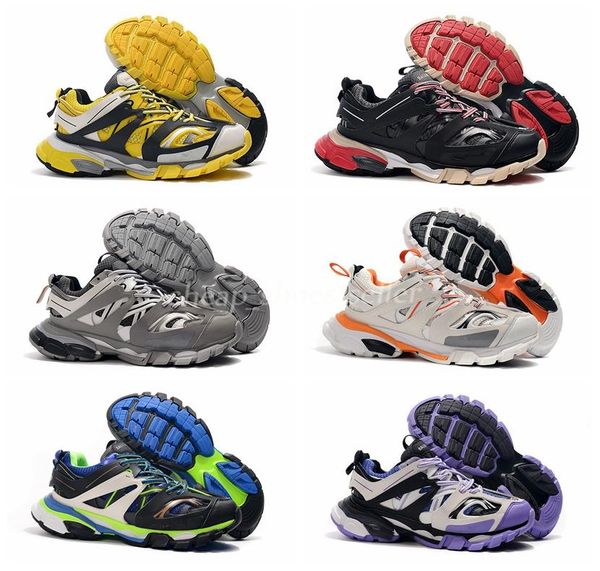 

release 3.0 tess s paris track men gomma maille black for women triple s clunky sneaker casual shoes authentic shoe, White;red