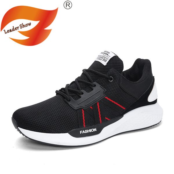 

leader show men fashion shoes breathable summer casual shoes for men brand vulcanize lace-up sneakers zapatillas hombre, Black