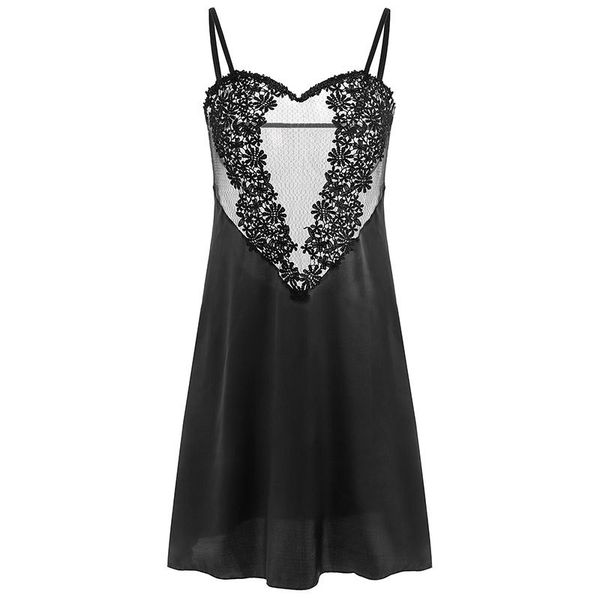 

women embroidery yarn nightgown spaghetti strap lace angel wings mesh nightwear women mesh fower hollow mini sleepwear, Black;red