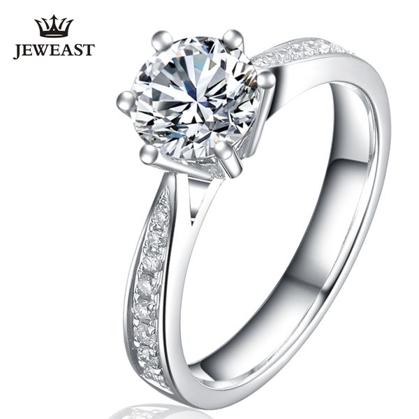 

zsg moissanite diamond 18k gold pure gold ring real 18k solid ring trendy classic party fine jewelry sell new 2019, Golden;silver