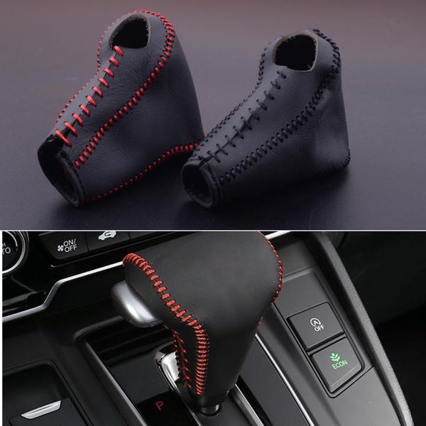 

citall leather shift knob stick cover trim hand-stitched fit for crv 2017 2018