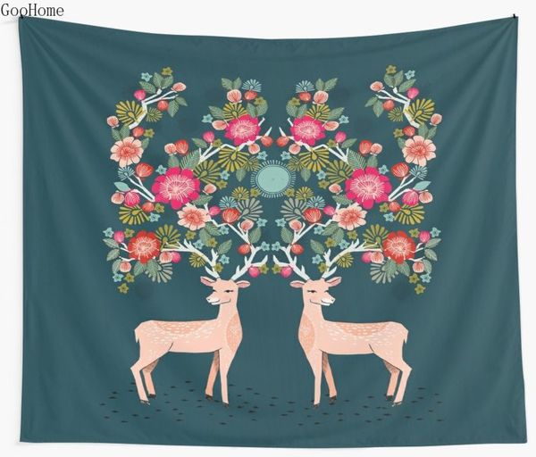 

doe a deer wall tapestry cover beach towel throw blanket picnic yoga mat home decoration