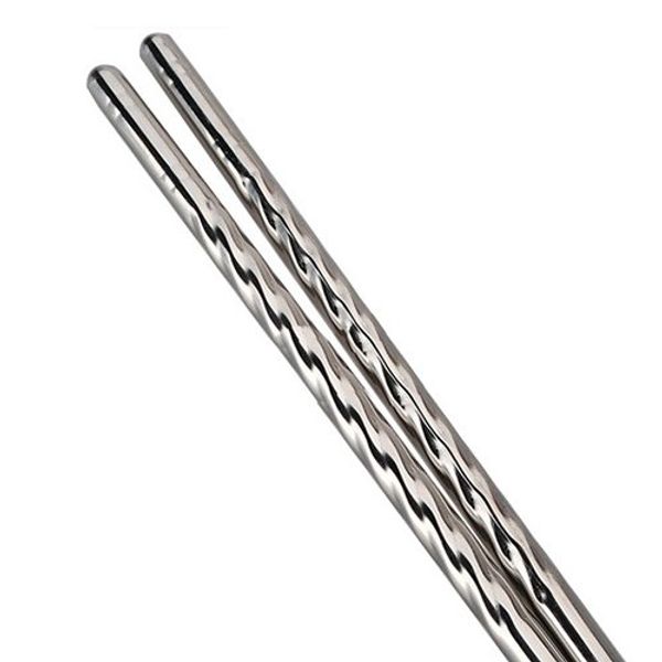 

sdfc 1 pair non-slip design chop sticks stainless steel chopstick silver