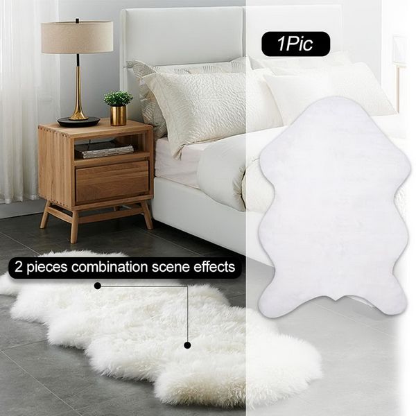 

fur artificial sheepskin hairy carpet living room bedroom rugs skin fur plain fluffy area rugs washable bedroom faux mat
