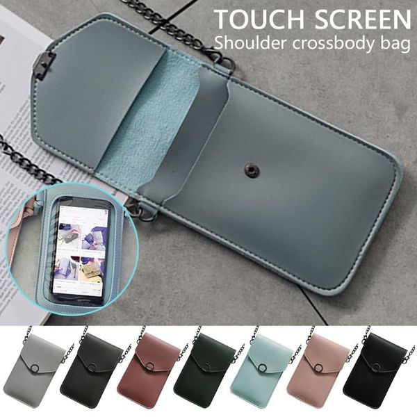 

touchable leather change bag womens phone bag crossbody mini shoulder small wallet swimming sport storage multifunctional