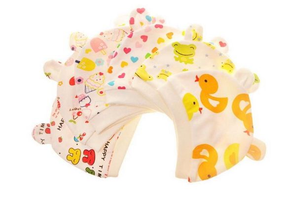 

200pcs newborn 100% cotton baby hat soft cute baby cap toddler infant boys&girls newborn hat for 0-6 months, Yellow