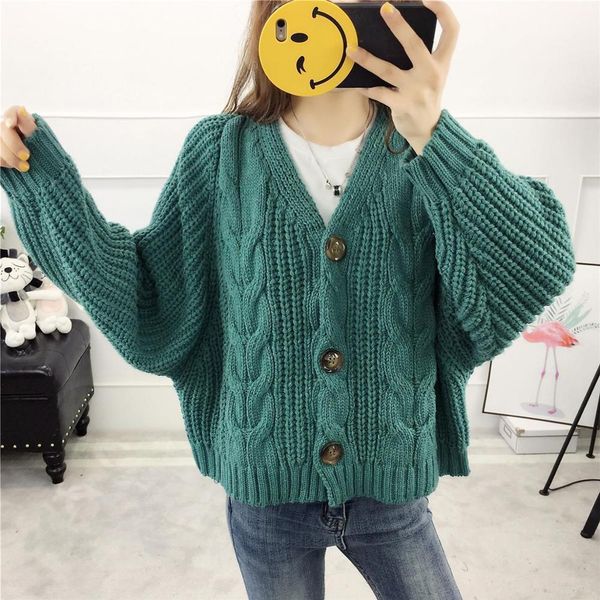 

knitted cardigan women short sweater coat 2019 autumn winter clothes casual long sleeve solid v-neck cardigans sueter mujer, White;black