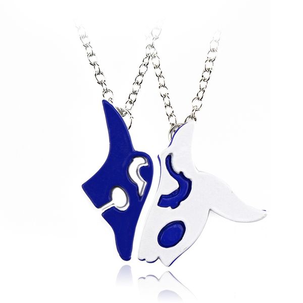 

league of legend necklaces white and blue alloy metal chains pendent trendy antiques for men and women fans perfect jewelry, Silver