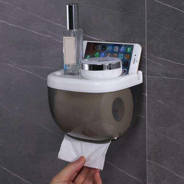 

25# waterproof toilet paper holder mobile phone storage shelf wall mounted rack organizer tools toilet paper holder 2019