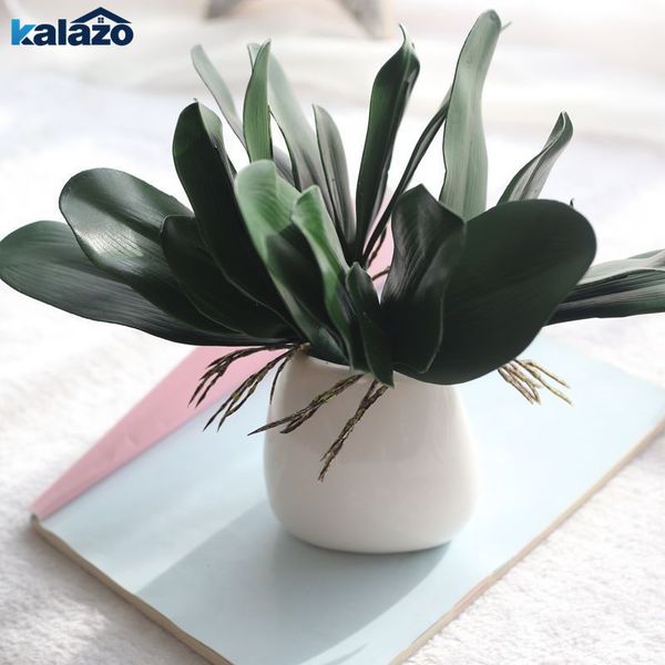 

1pcs green phalaenopsis leaf artificial plant diy wreath gift wedding home decorative fake flower silk orchid leaves