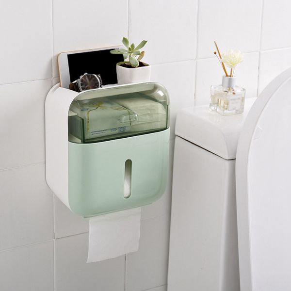 

multi-function tissue box plastic toilet paper holder bathroom double paper tissue box wall mounted shelf storage toil