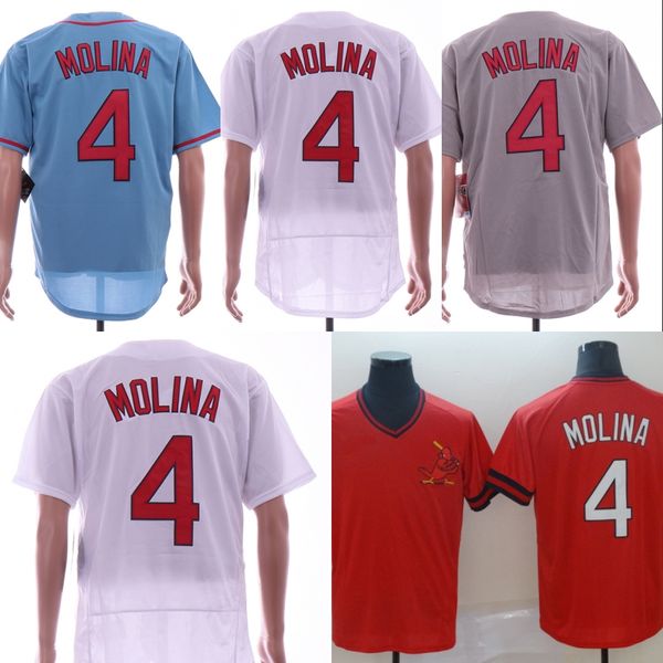 

St. Louis 4 Yadier Molina Cardinals Baseball Jerseys 4 Yadier Molina Cool Base Felx Base High Quality Double Stiched