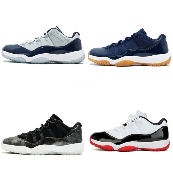

new mens basketball shoes jumpman 11 low 11s royal bred toe unc patent pine green black men men designer sneakers us 5.5-13 #725