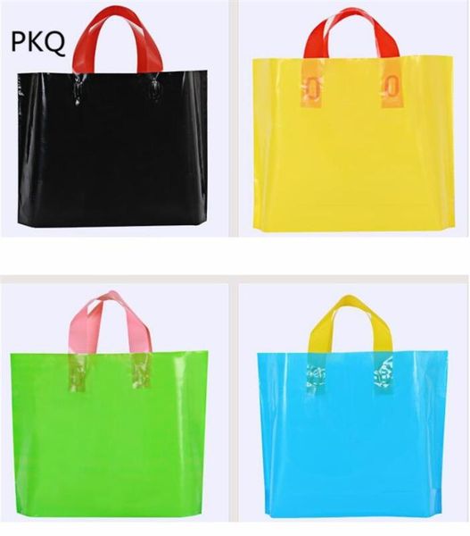 

30pcs solid color thick plastic shopping bag jewelry garment package bags wedding party favor gift pouch 30*20*8cm/40*30*10cm