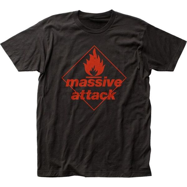 

новый аутентичный massive attack синих линий мягкой adult t-shirt s m  x 2x top пользовательских печати футболочка, White;black