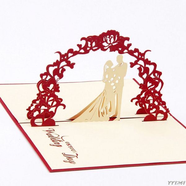 

3d up greeting cards wedding valentines anniversary invitations personalised y110-dropshipping