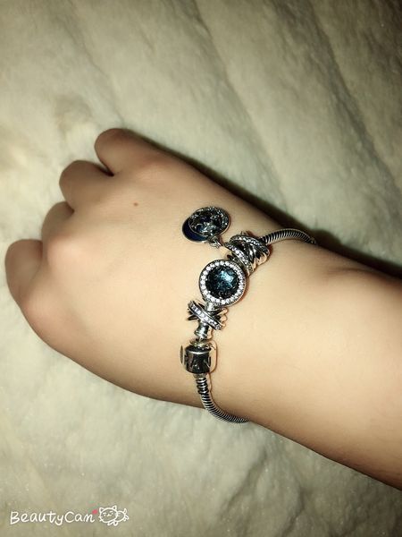 

2019 new euro logo silver bracelets chain 925 charm bracelet women jewelry making pulseira feminina,la maxza, Black