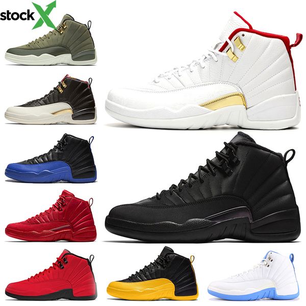 

fiba 12s game royal 12 mens basketball shoes michigan university blue gym red reverse taxi bulls cny jumpman retro mens trainers sneakers, Black