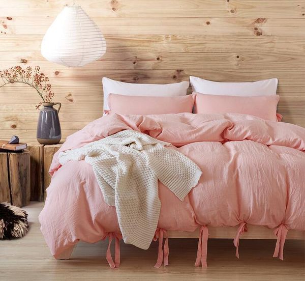 

2019new us size 3pcs luxury bedding set duvet polyester knot bed cover set king sizes simple style duvet cover set bedding supplies