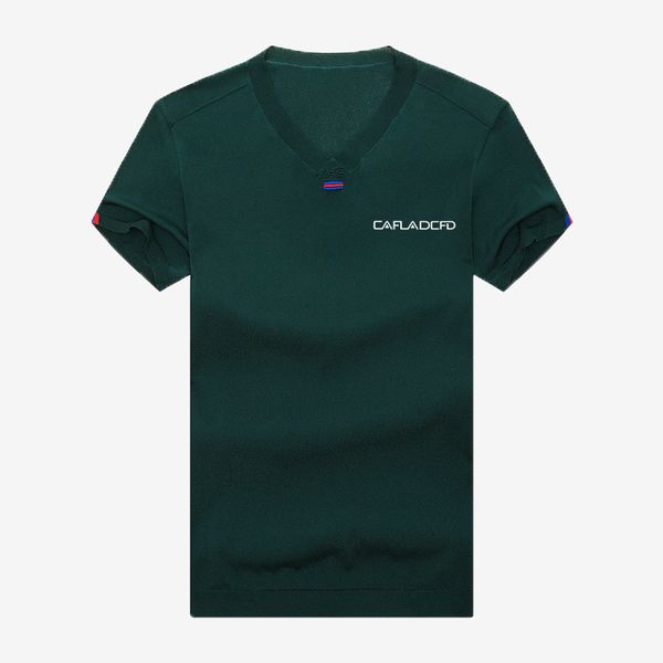 

heng yuan xiang silk short-sleeved t-shirt men's v-neck solid color short-sleeve silk men's summer big yards dad t-shirt, White;black