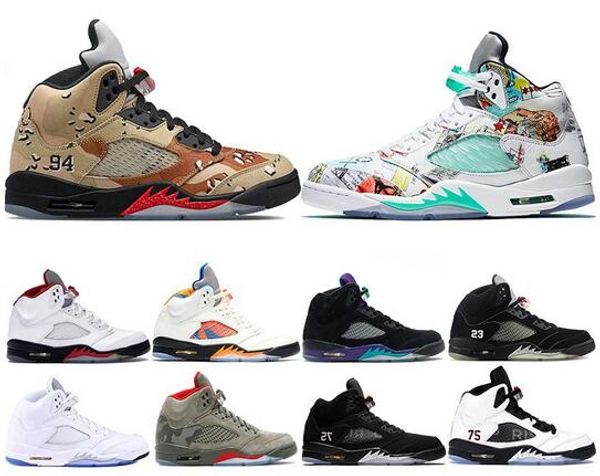 

new selling 5s trophy room ice blue mens basketball shoes black grape metallic white fire red olympic gold designer shoes eur40-47
