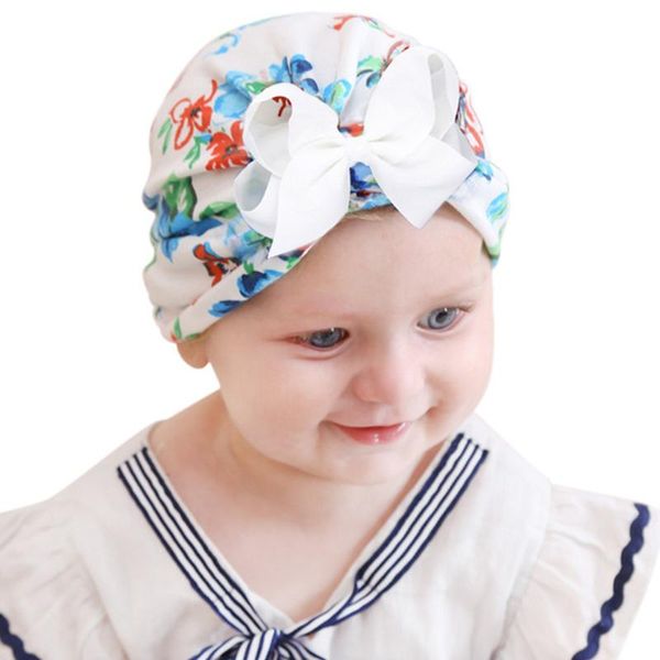 

fashion cute baby hat toddler kids soft cotton turban beanies hat boy girl floral bowknot head wraps for 0-3 years kids, Yellow