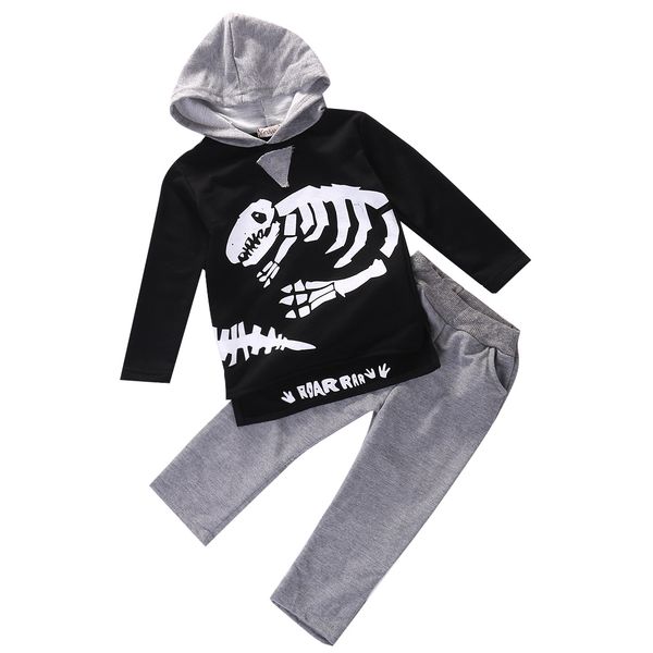 

Newborn Infant Kid Baby Boy Baby Girl Clothes Cotton Popular Dinosaur Hoodie Hooded T-shirt Top Clothes Jumper+Pants Outfit