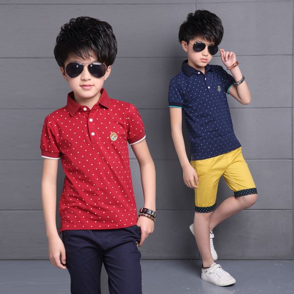 

new 2020 children's boys summer clothing sets t shirt and shorts casual tracksuit for kids big boys sports suit clothes t200607, White