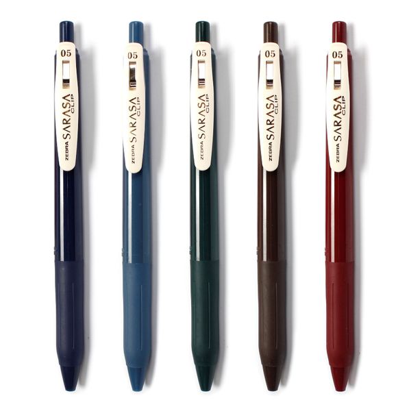 

5 pcs/set zebra sarasa jj15 vintage dark color gel pen 0.5mm retro neutral pen school supplies 5 color japan stationery pens