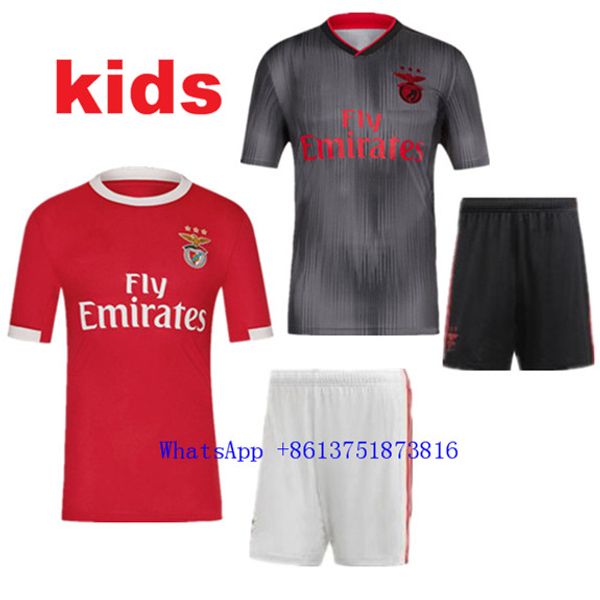 

2019 мальчик ребенок футболка kids kit рубашки 19/20 лучшее качество детский комплект joao felix pizzi jonas рубашка бесплатная доставка, White;black