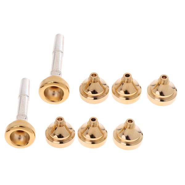 

2 set plated trumpet mouthpiece w/ convertible gold plated 3c 5c 7c 1-1/2c