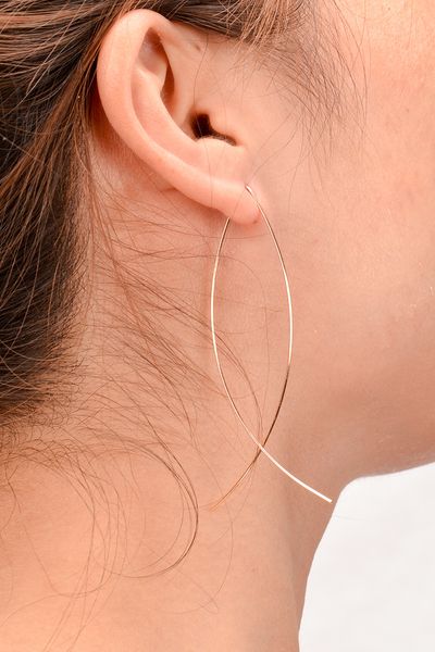 

2pcs vis vormige oorbellen eenvoud handgemaakte koperdraad oorbel voor vrouwen goud kleur geometrische oor sieraden broche oorbellen, Silver