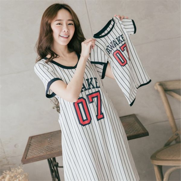 

2 pcs stripe comfortable new mom maternity dress cotton leisure breastfeeding dresses parent-child clothes sets sports dresses, White