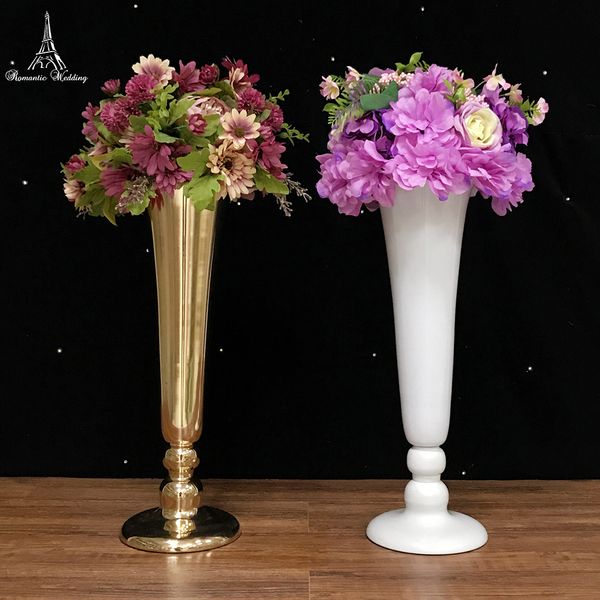 

8pcs/bag 20 inches tall silver white gold metal flower vase table centerpiece for wedding event decoration modern home decor