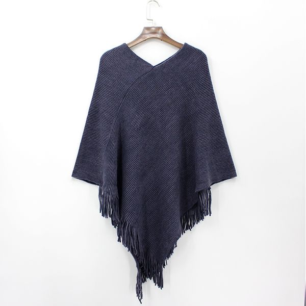 

2018 winter sueter mujer knitted wool tassel women shawl coat batwing sleeve striped sweater cardigan women plus size pullover, White;black