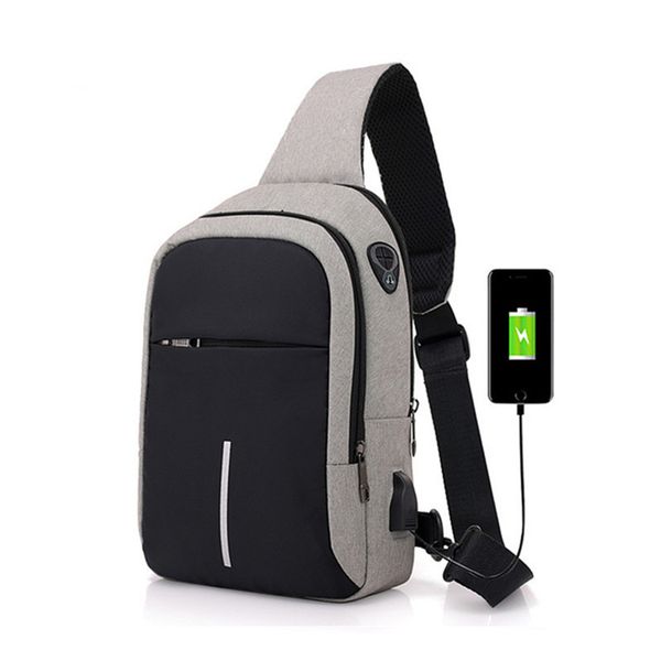 

small usb charge one shoulder bag men messenger bags male waterproof sling chest bag 2019 new bagpack cross body bags