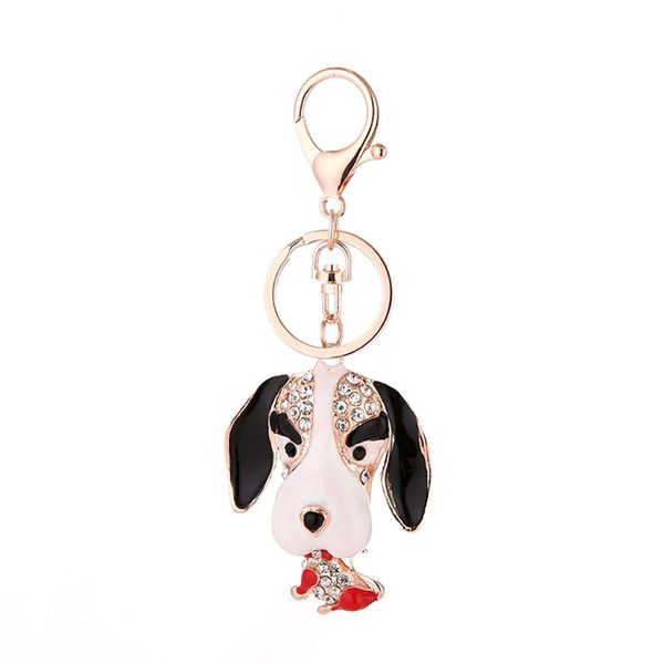

fashion cute dog rhinestone keyring key chain bag hanging decor gift, Silver