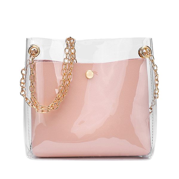 

stylish women's transparent pvc bag transparent small messenger bag