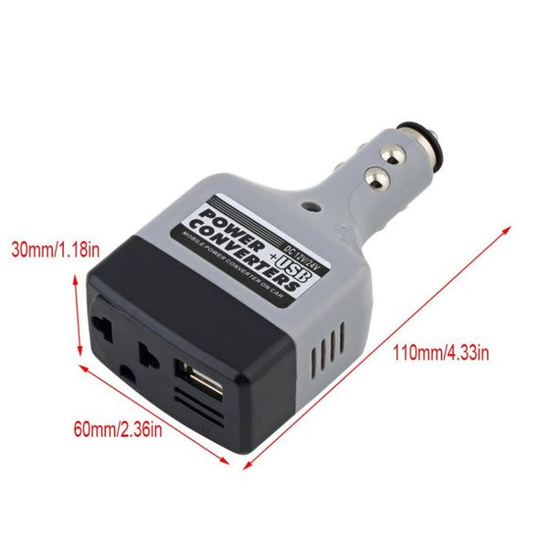 

dc 12/24v to ac 220v usb 6v car mobile power inverter adapter converter charger used for all phone inverter 12v