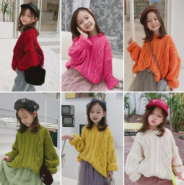 

new arrival girls boys knitted sweaters autumn winter full sleeve fashion kids pullover sweater 2-7 years wholesale, Blue