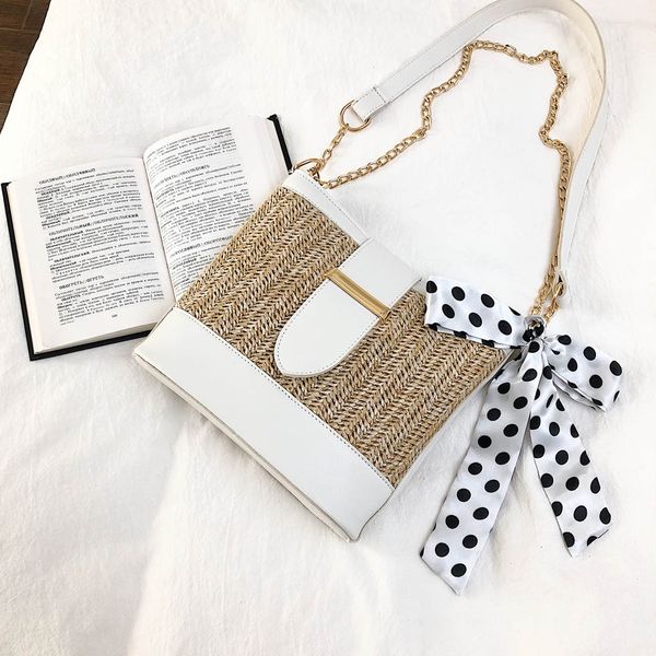 

women's messenger bags vintage retro woven shoulder bags female girls solid color scarf woven bag casual beach handbags totes