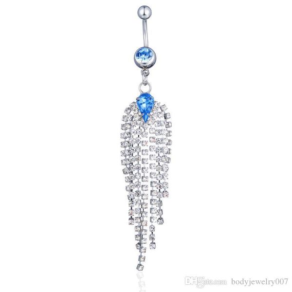 

d0061-2 ( 3 colors ) belly navel ring nice style navel belly ring 20 pcs aqua. color stone drop shipping, Silver