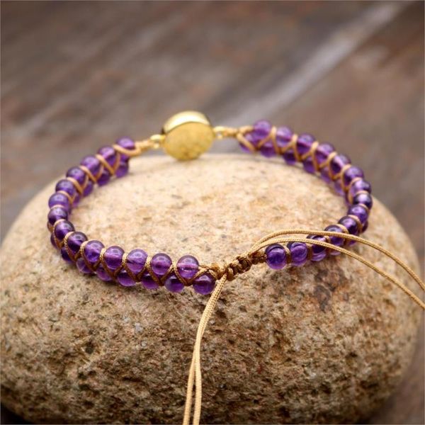 

fancy star galaxy charm bracelets with amethysts natural stone string braided bracelets yoga friendship lover bracelet femme, Golden;silver
