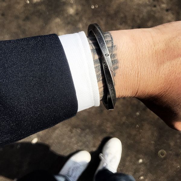 

cuff bracelet bangles for men stainless steel retro wheat ear shape bracelet viking bangles men wristband fashion jewelry, Black