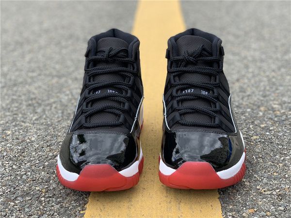 

2020 high og 11 bred number 23 11s basketball authentic shoes mens black varsity red real carbon fiber fashion sneakers 378037-061 with box